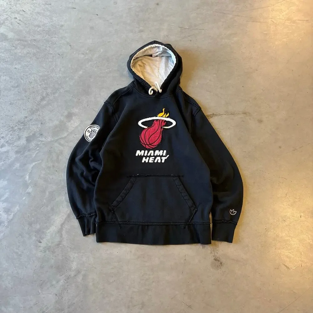y2k vintage adidas miami heat embroidered hoodie